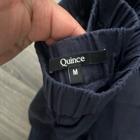 Quince Women's Blue 100% Linen Pants - Picture 3 of 5
